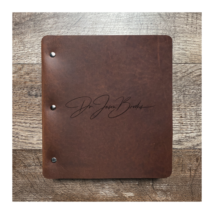 Custom Wide Cut - Refillable Leather Binder
