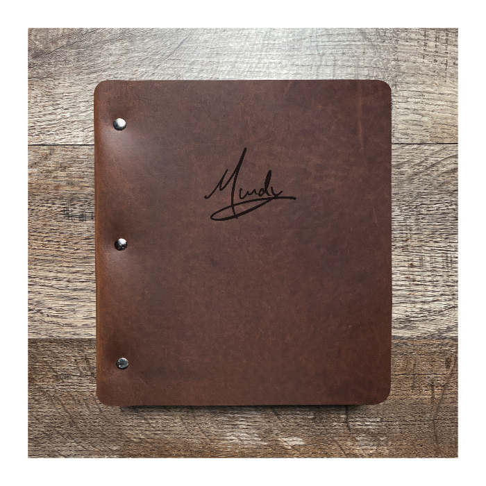 Custom Wide Cut - Refillable Leather Binder