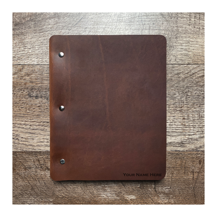 Custom Slim Cut - Refillable Leather Binder