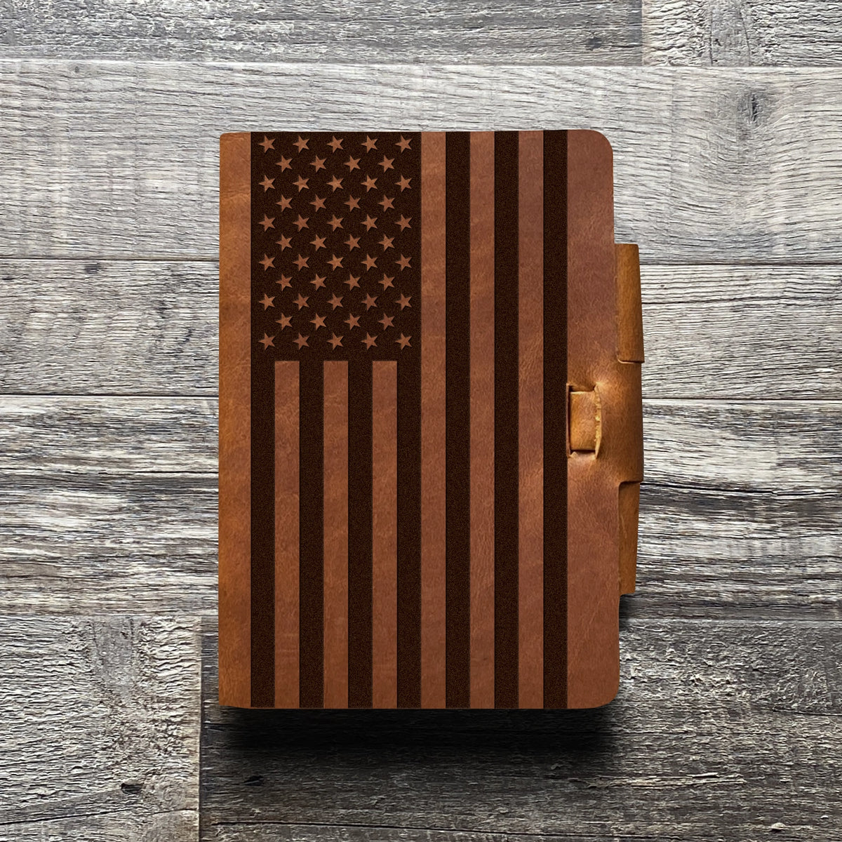 American Flag - Large - Engraving Design - Refillable Leather Journals