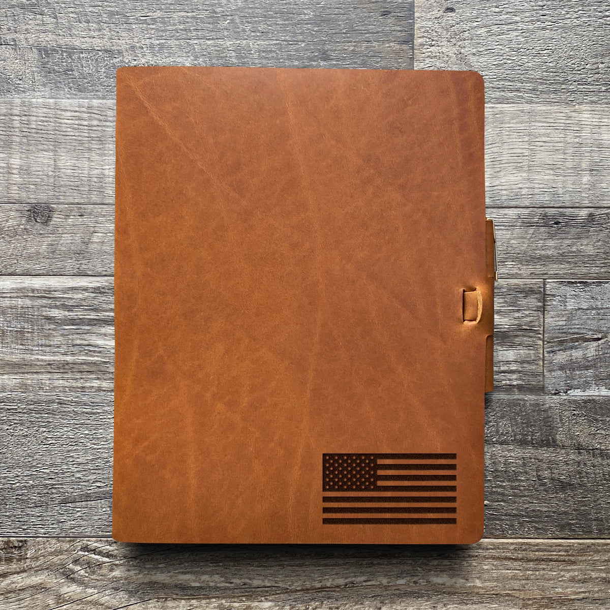 American Flag - Small - Engraving Design - Refillable Leather Journals