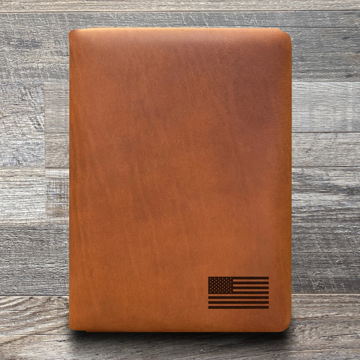 American Flag - Small - Engraving Design - Refillable Leather Folios