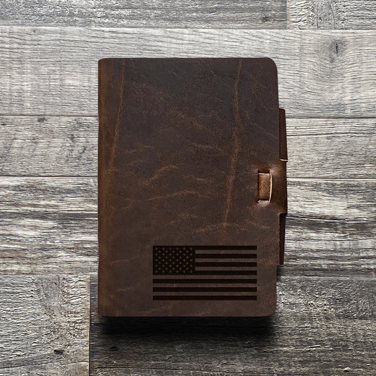 American Flag - Small - Engraving Design - Refillable Leather Journals