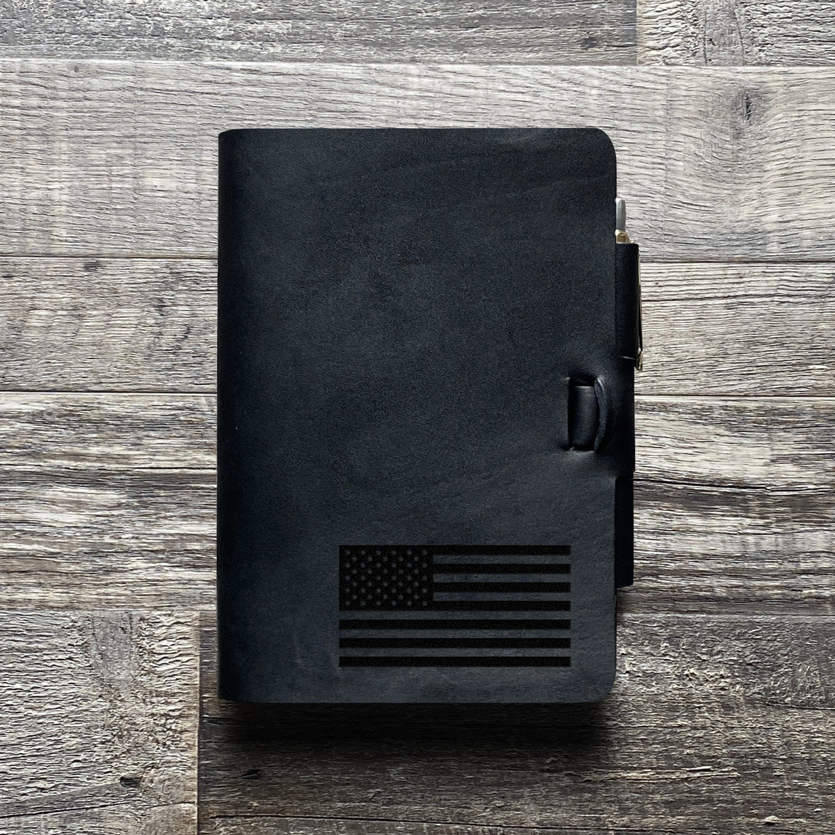 American Flag - Small - Engraving Design - Refillable Leather Journals