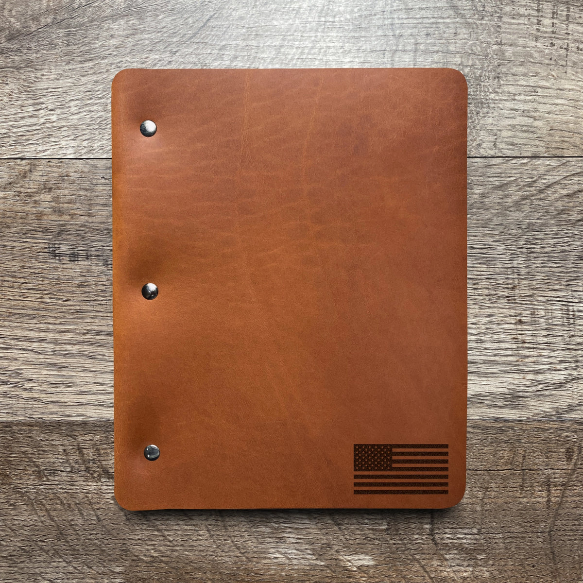 American Flag - Small - Engraving Design - Refillable Leather Binders