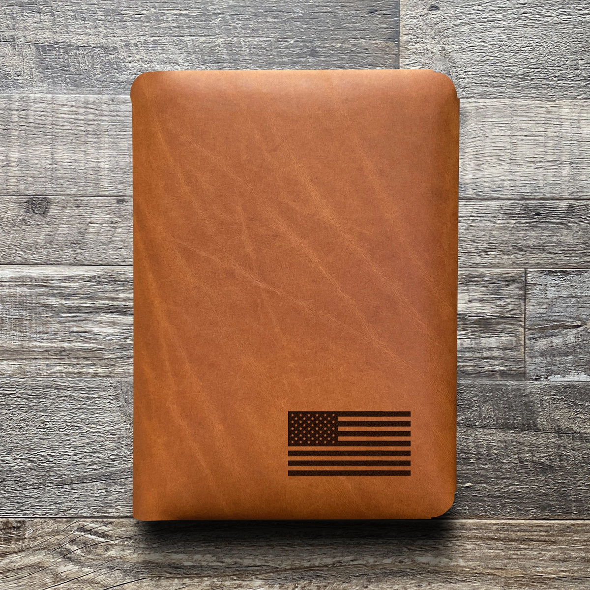 American Flag - Small - Engraving Design - Refillable Leather Folios