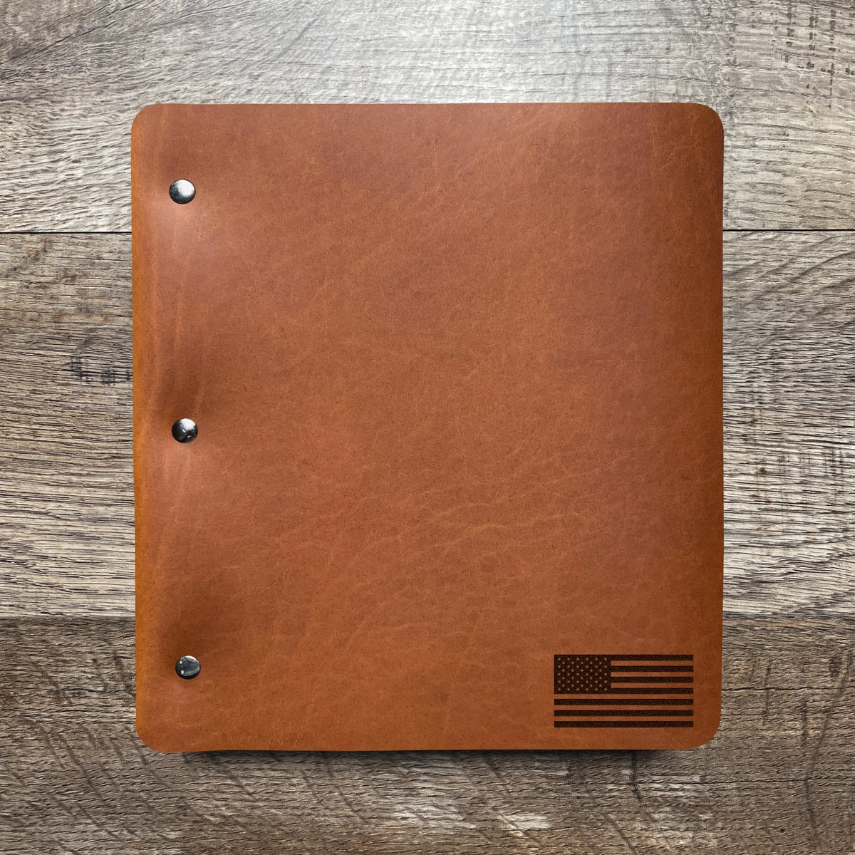 American Flag - Small - Engraving Design - Refillable Leather Binders