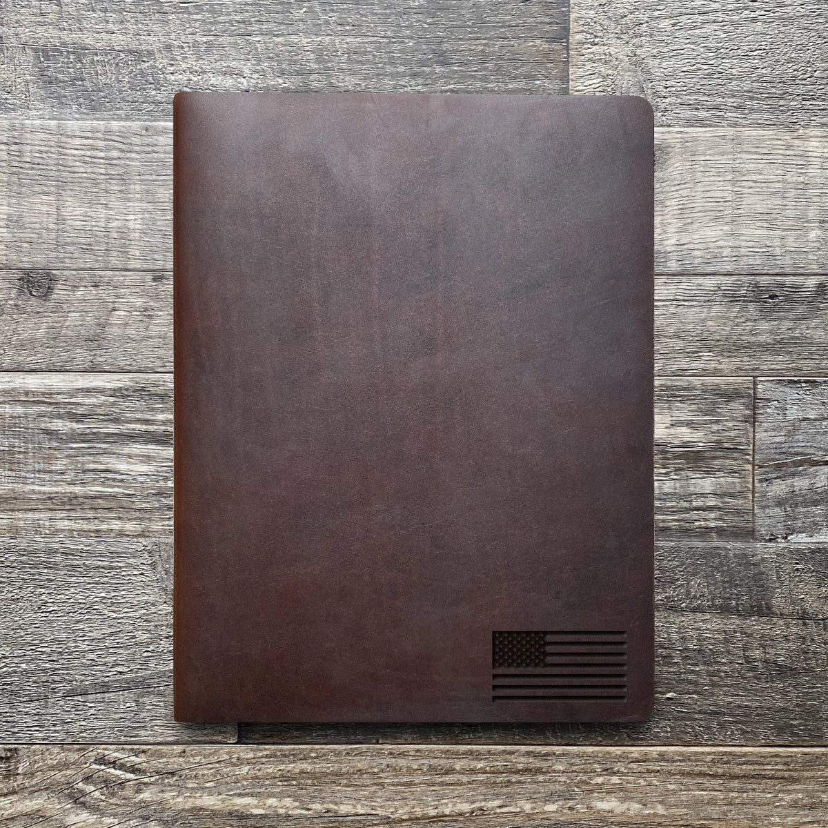 American Flag - Small - Engraving Design - Leather Folder