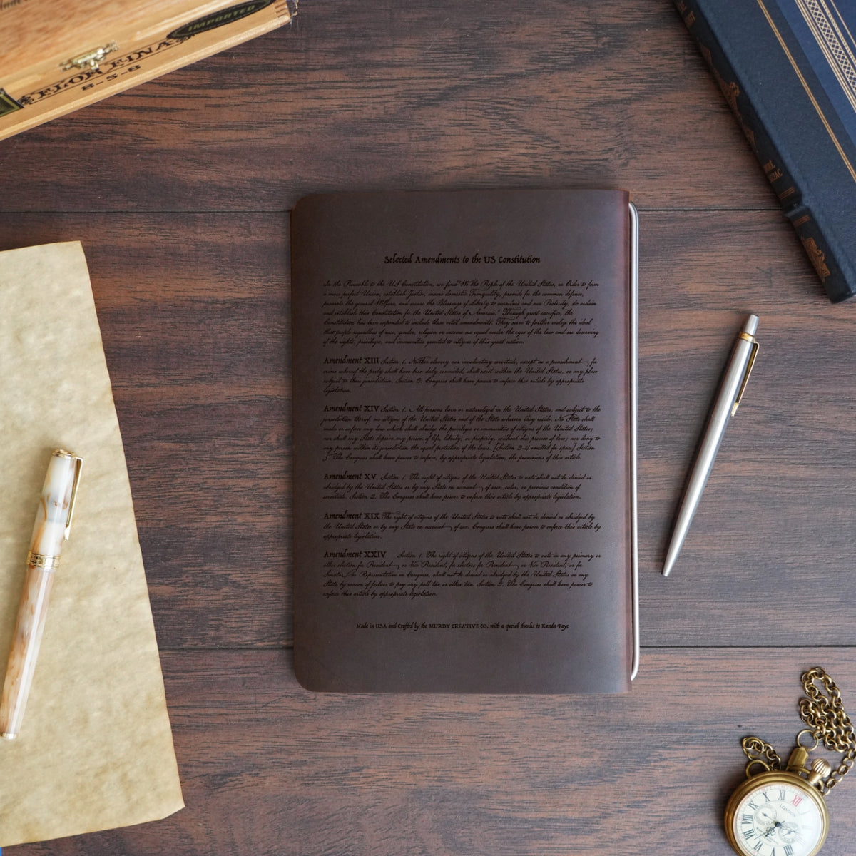 Constitution - Engraving Design - Refillable Leather Covers