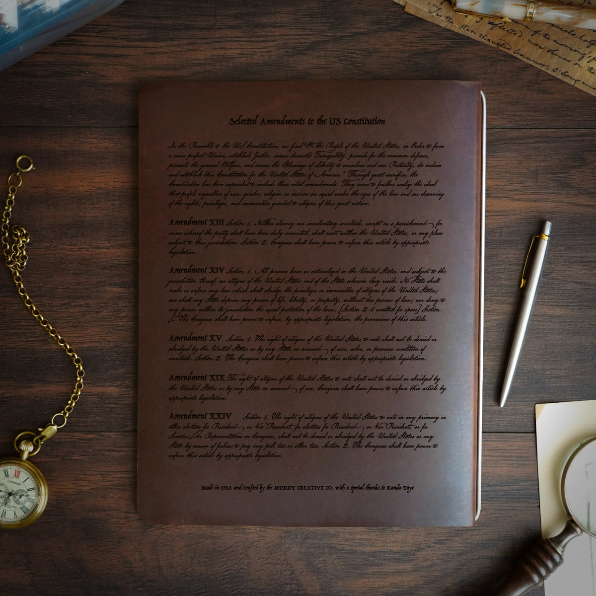 Constitution - Engraving Design - Refillable Leather Covers
