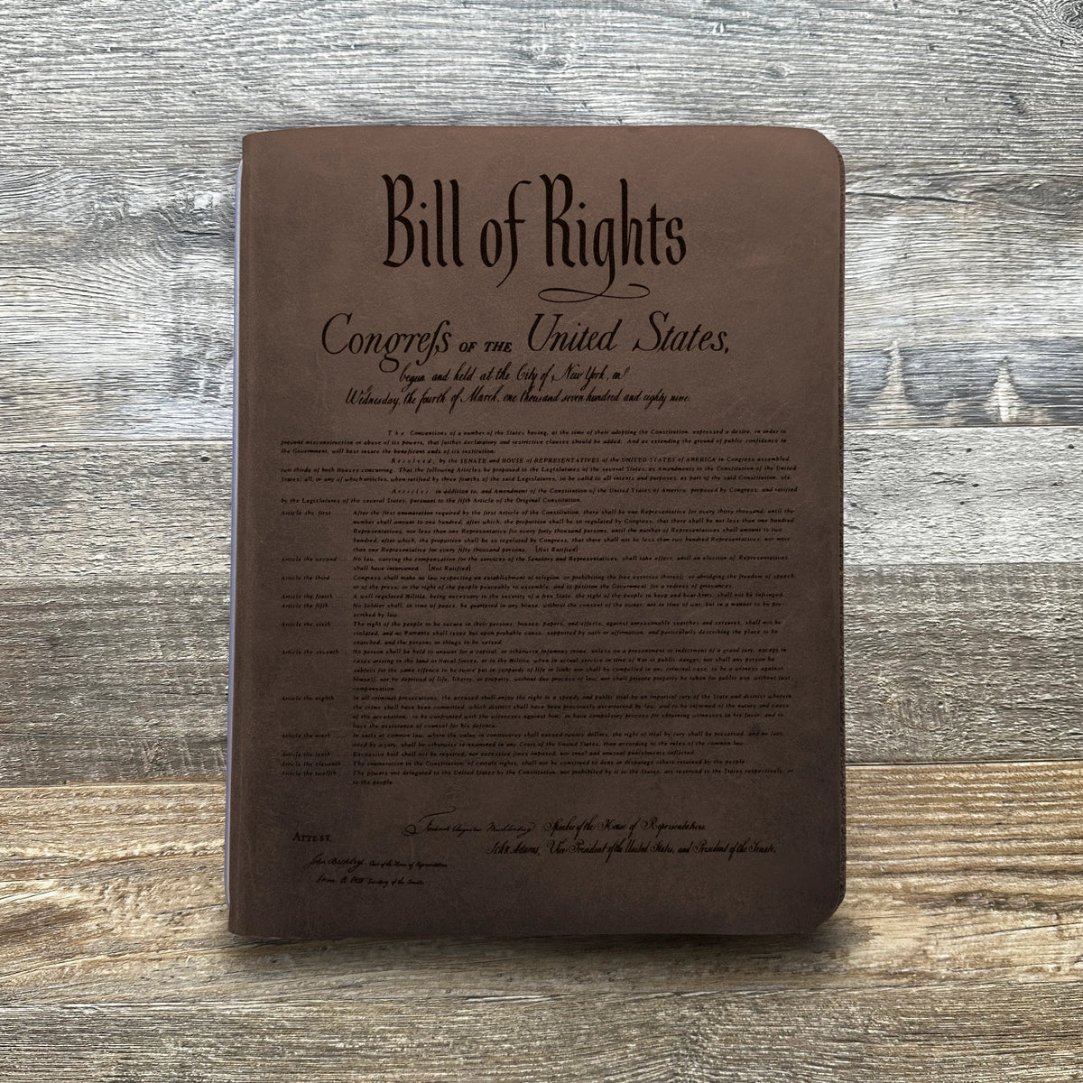 Constitution - Engraving Design - Refillable Leather Covers