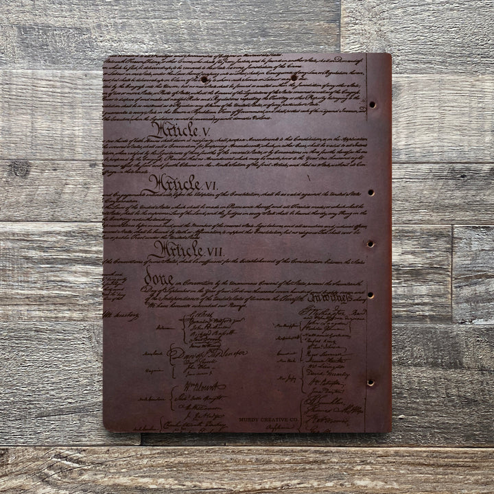 Founding Fathers - Pre-Engraved - Leather Folder