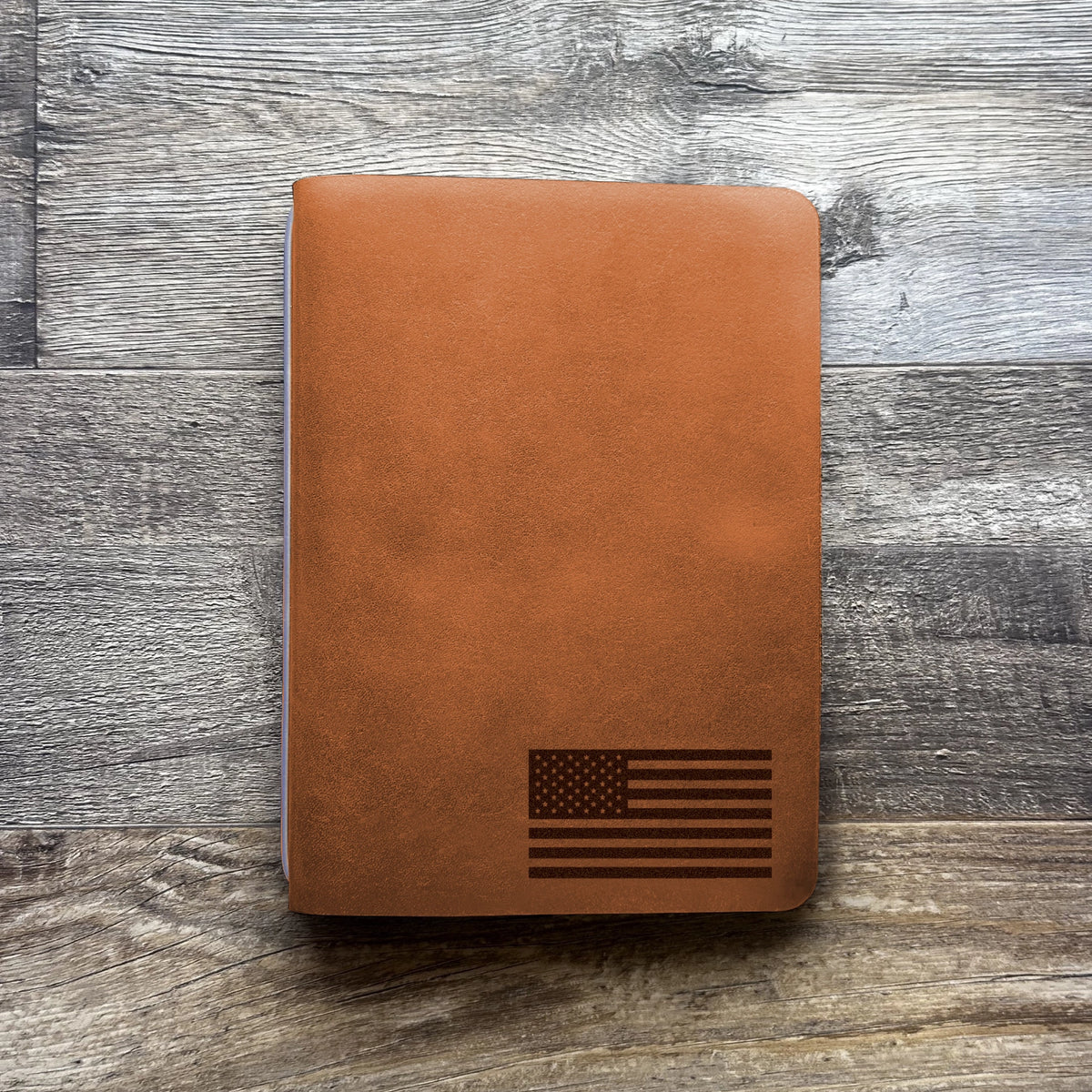 American Flag - Small - Engraving Design - Refillable Leather Covers