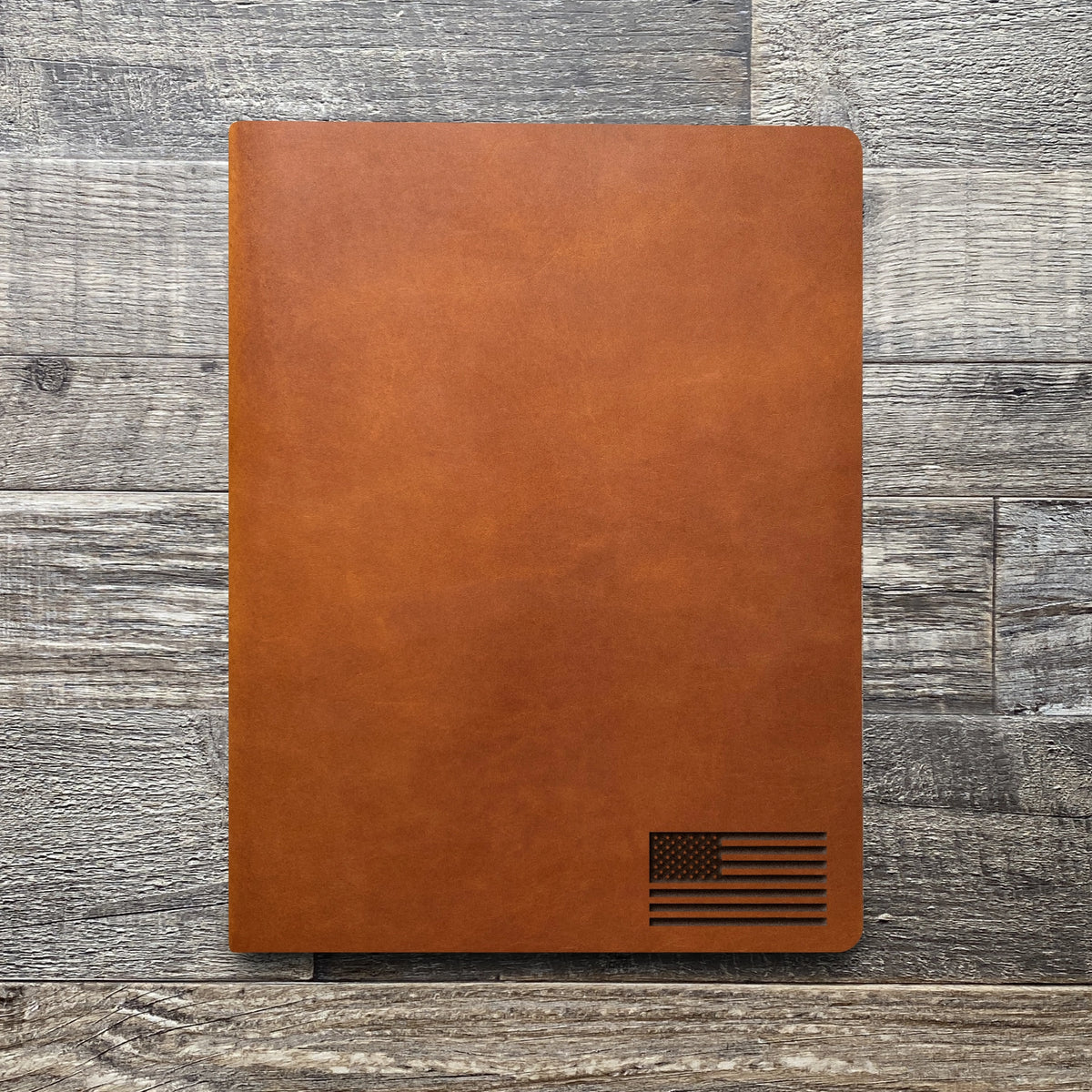 American Flag - Small - Engraving Design - Leather Folder