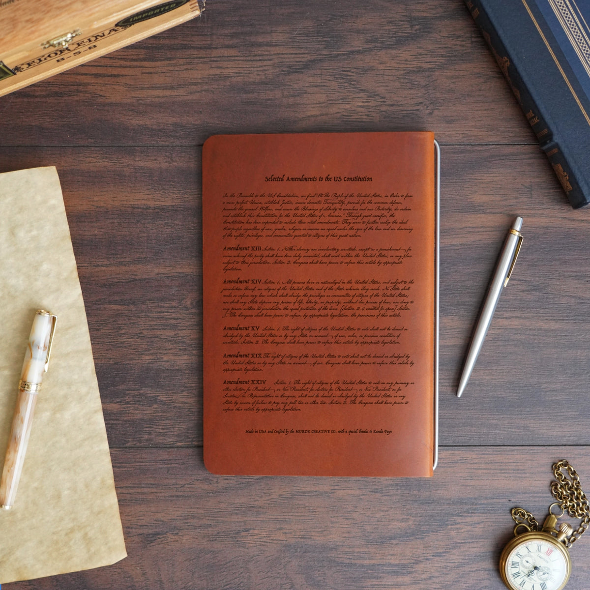 Constitution - Engraving Design - Refillable Leather Covers