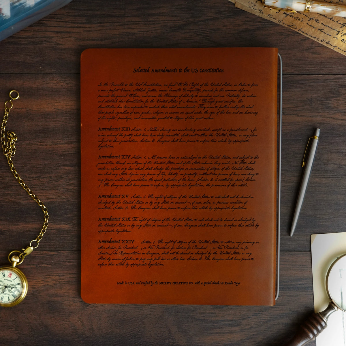 Constitution - Engraving Design - Refillable Leather Covers