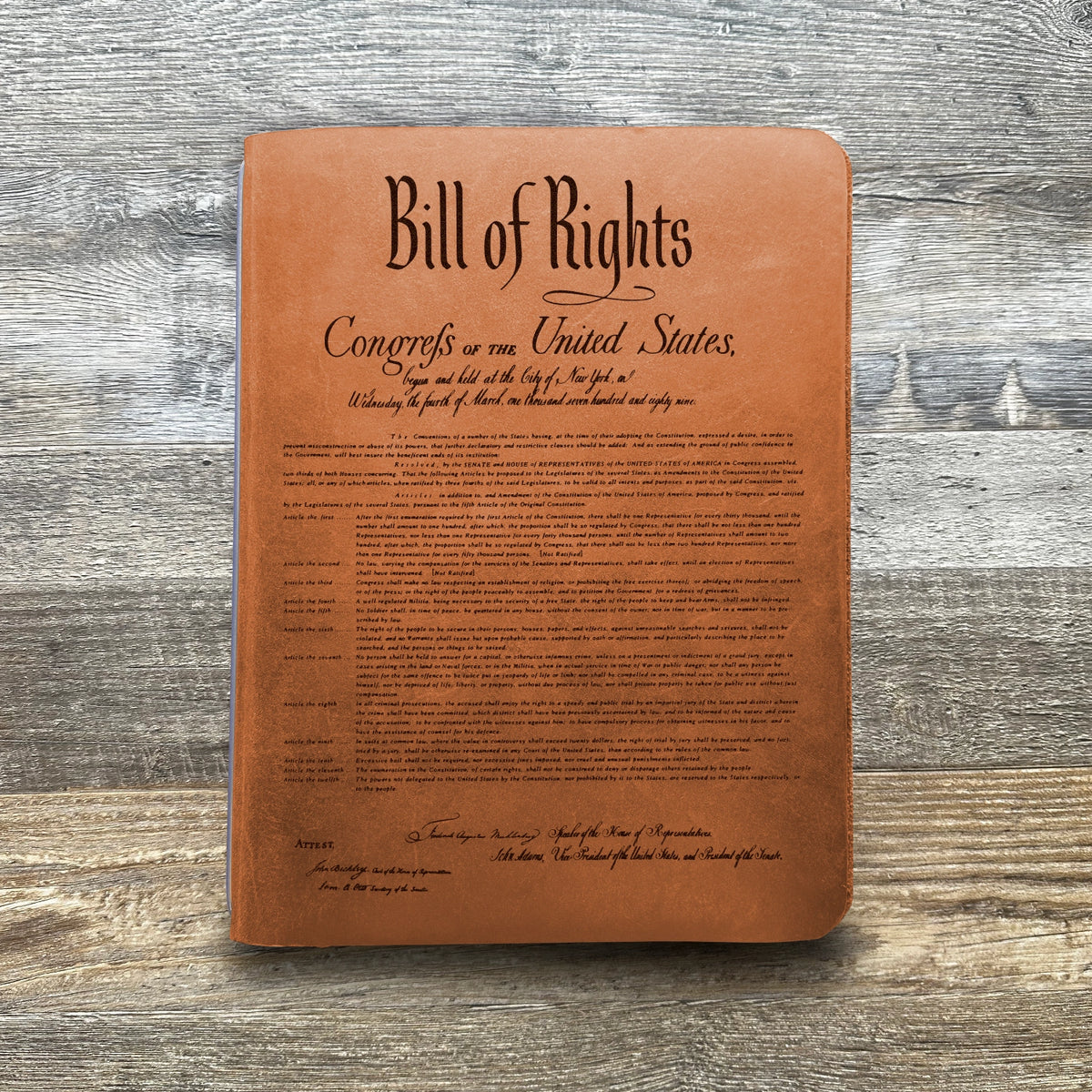 Constitution - Engraving Design - Refillable Leather Covers