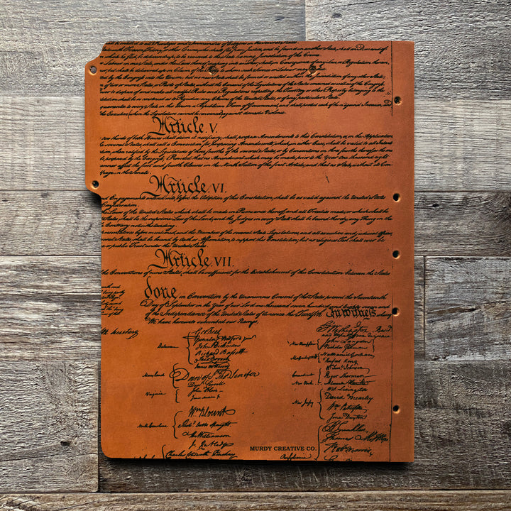 Founding Fathers - Pre-Engraved - Leather File Folder