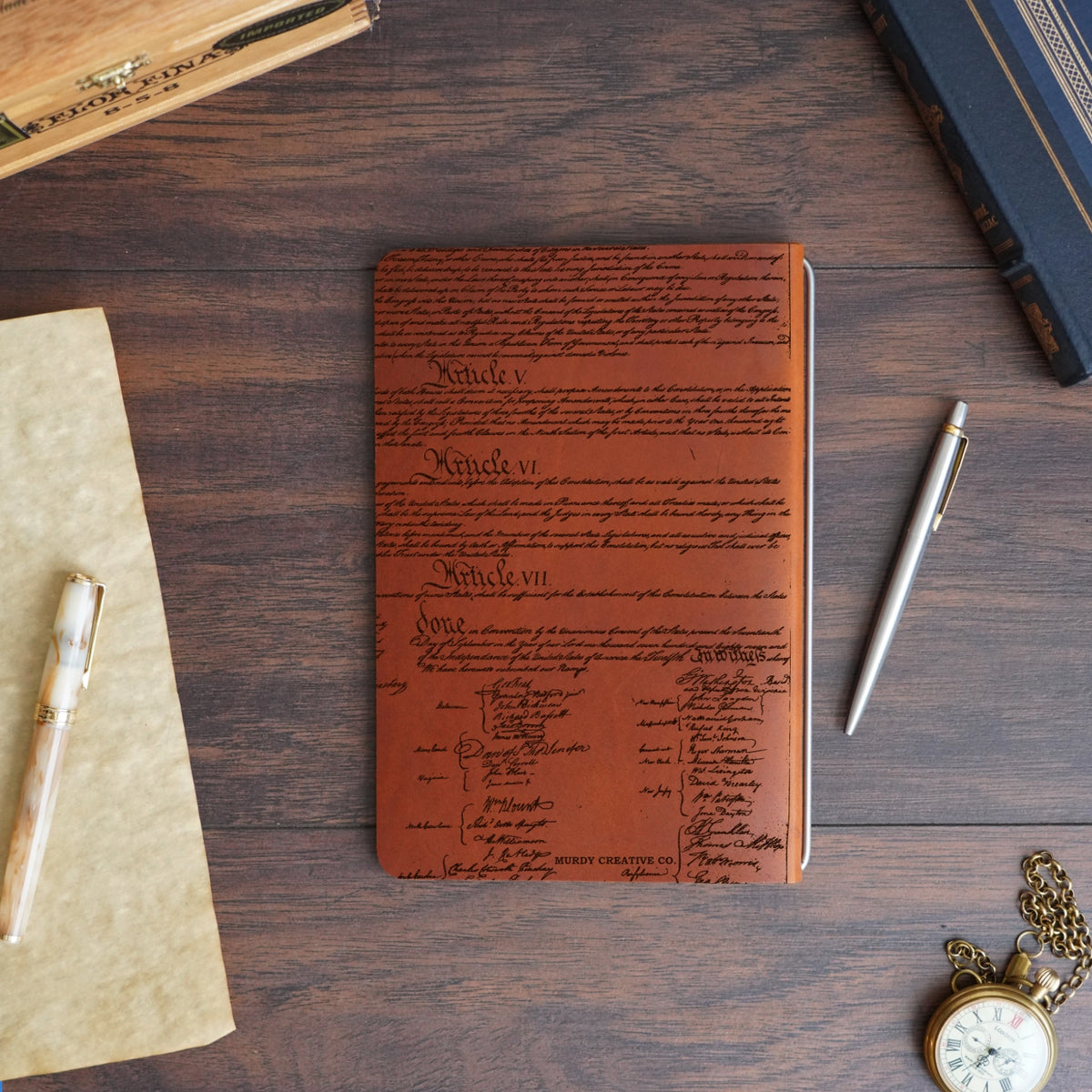 Founding Fathers - Engraving Design - Refillable Leather Covers