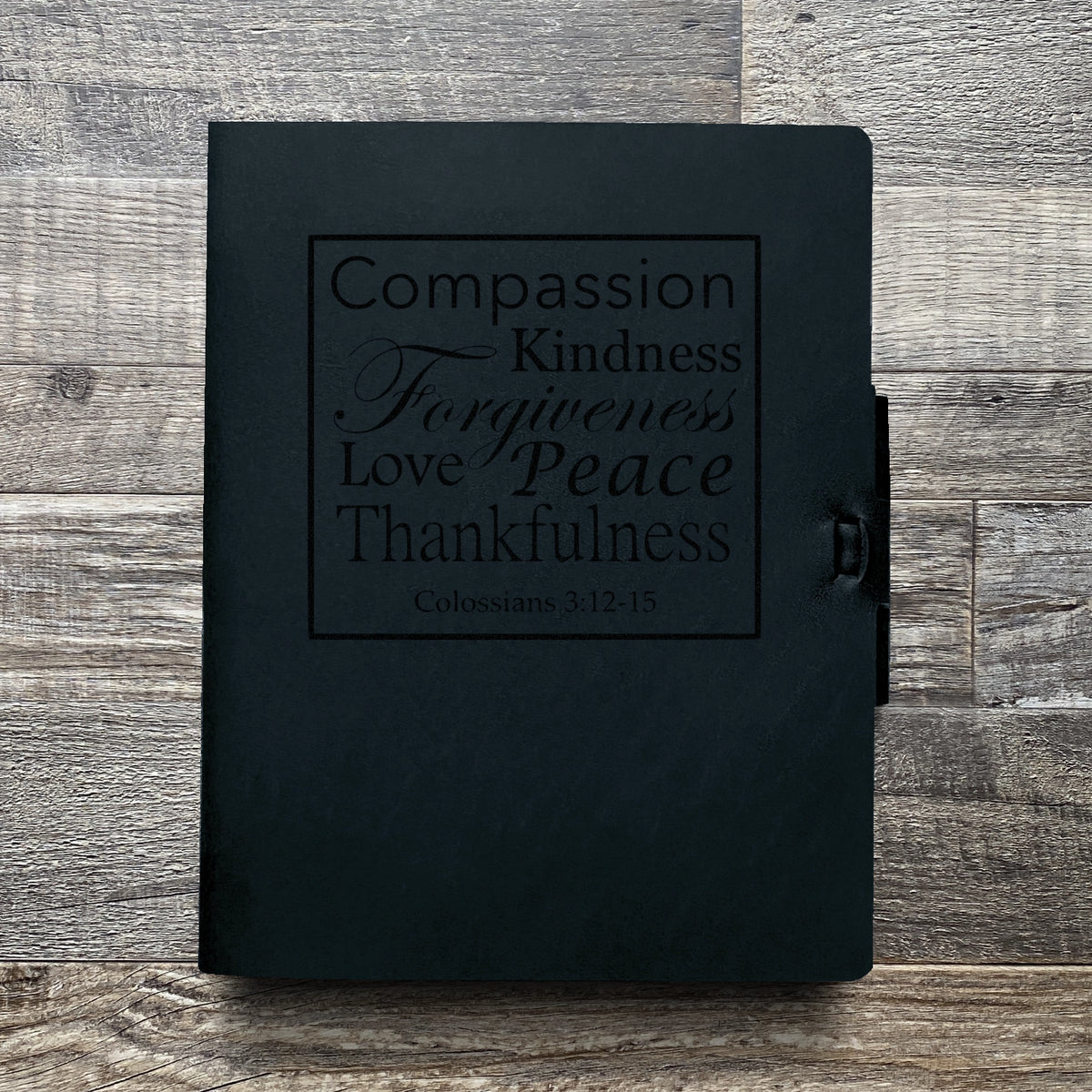 Colossians 3:12-15 - Engraving Design - Refillable Leather Journals