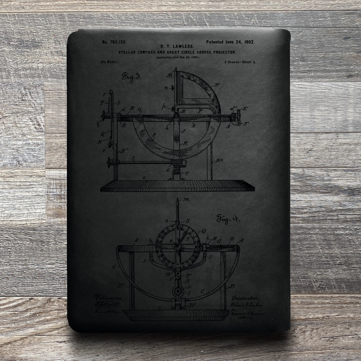 Compass - Engraving Design - Refillable Leather Folios