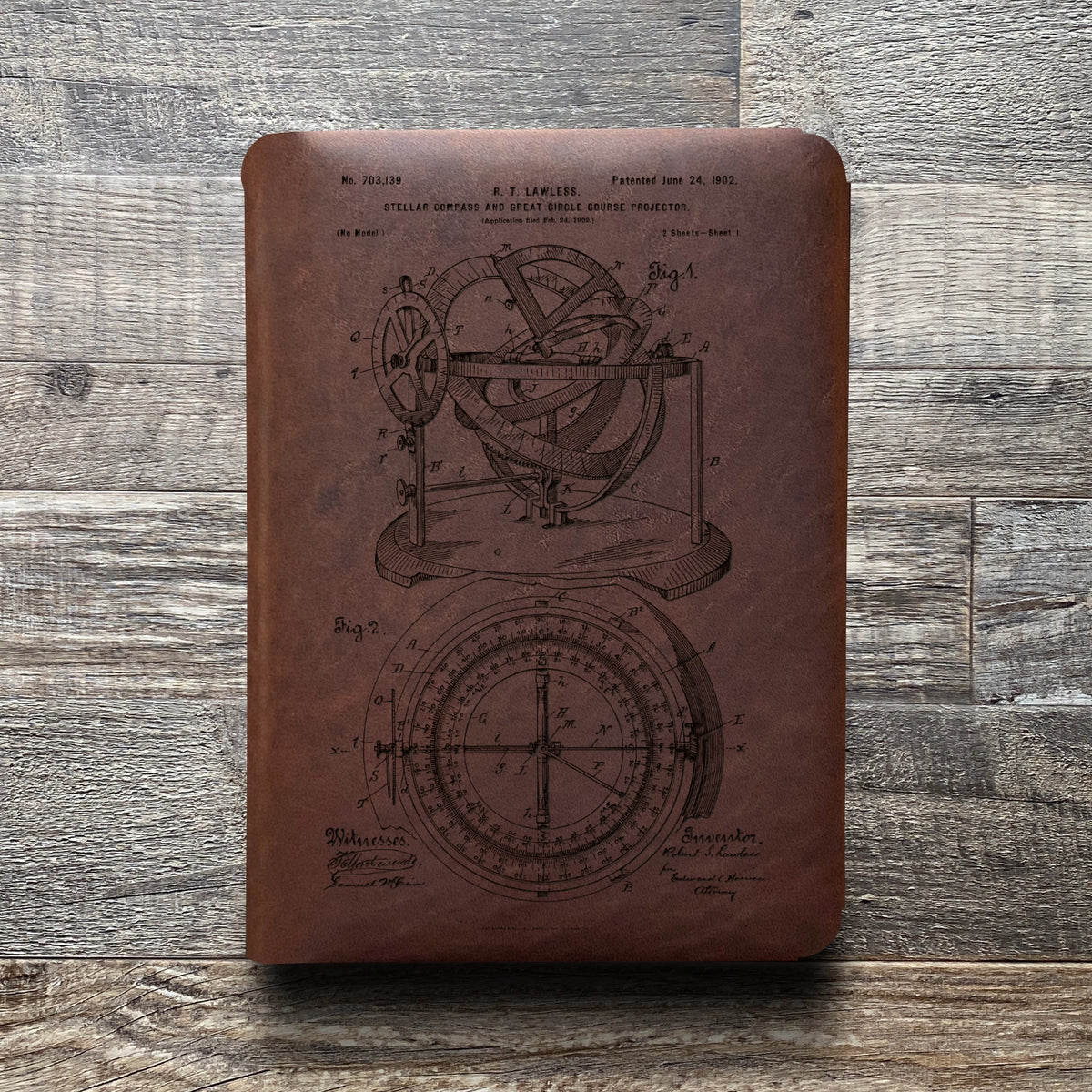 Compass - Engraving Design - Refillable Leather Folios