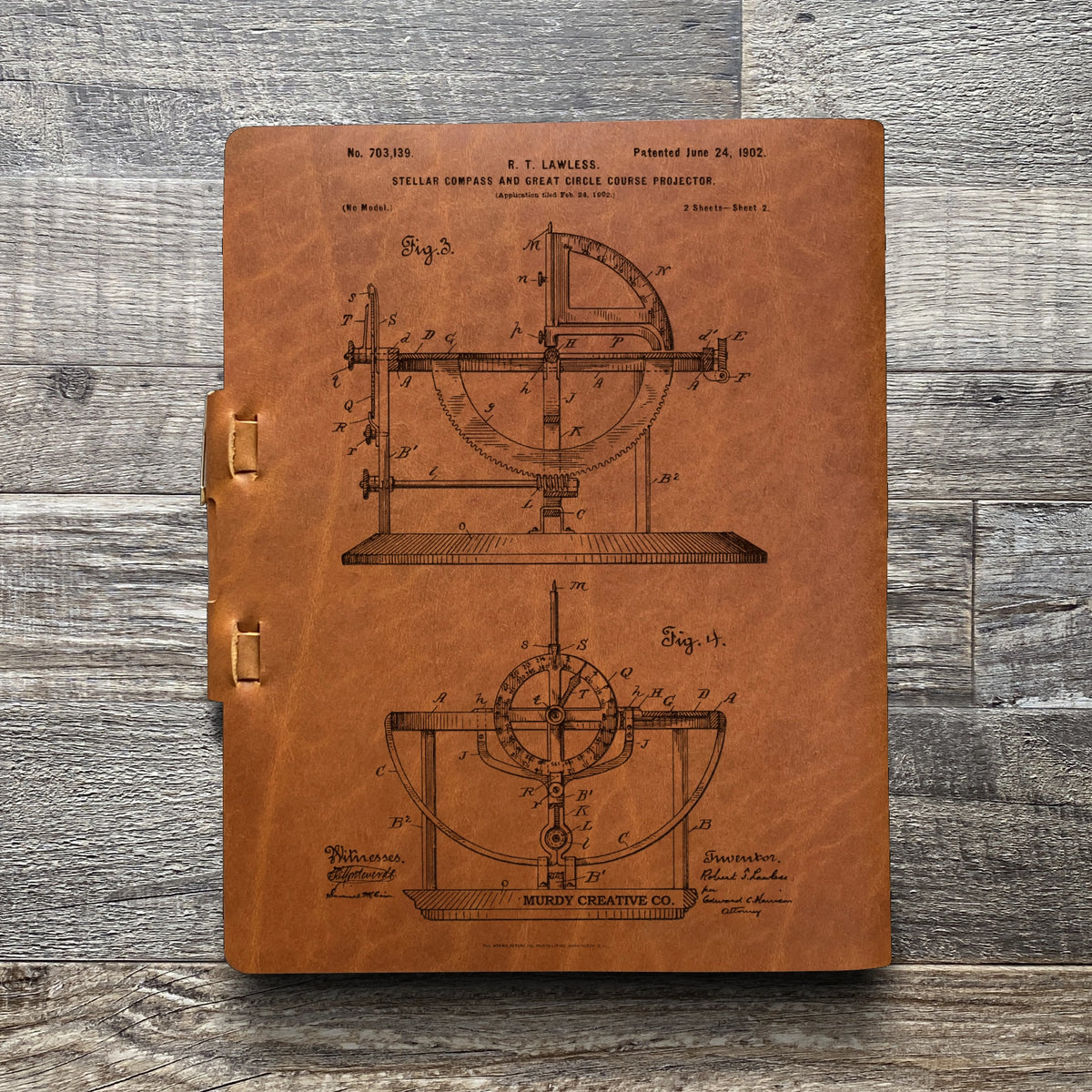 Compass - Engraving Design - Refillable Leather Journals