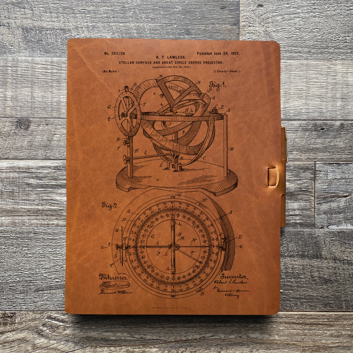 Compass - Engraving Design - Refillable Leather Journals