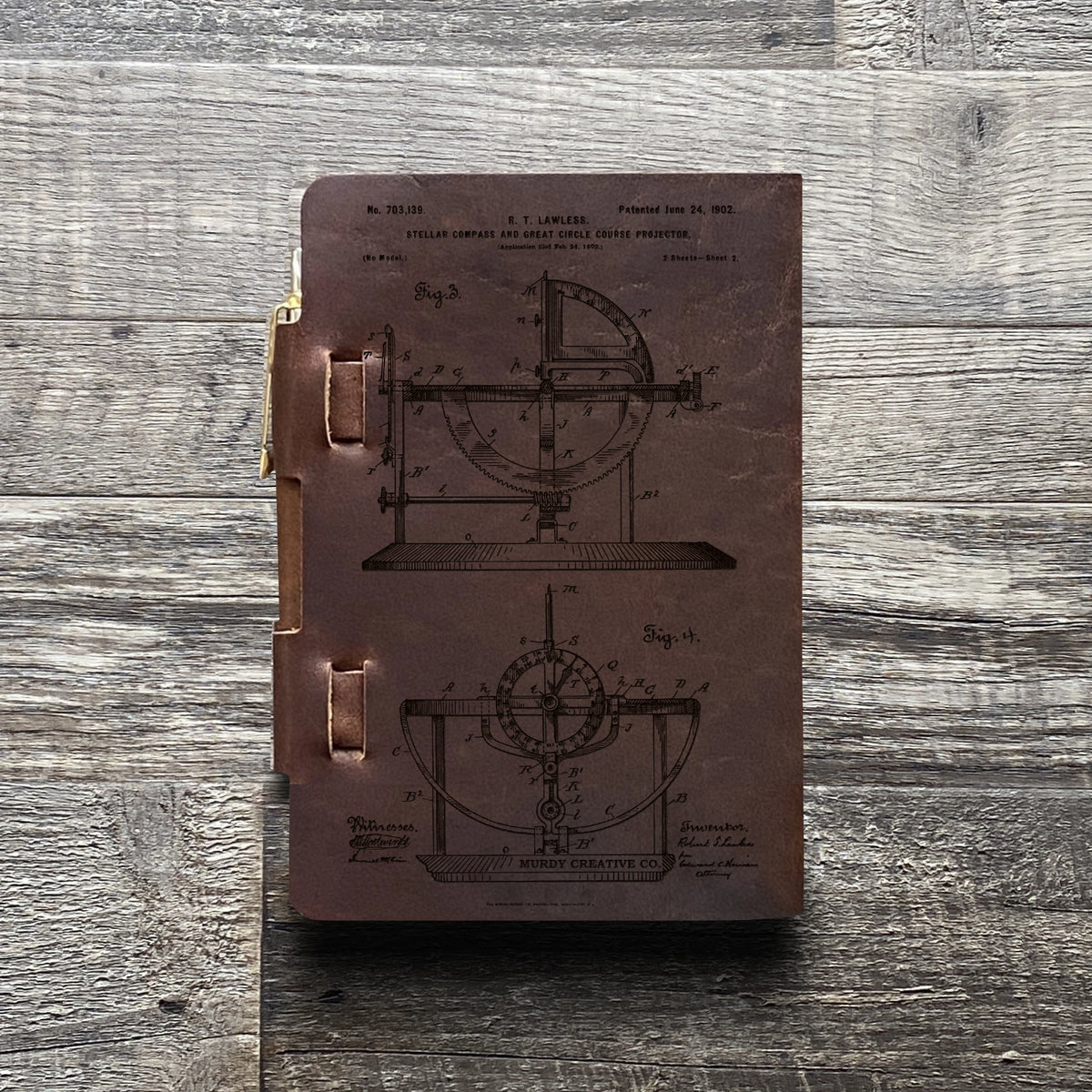 Compass - Engraving Design - Refillable Leather Journals