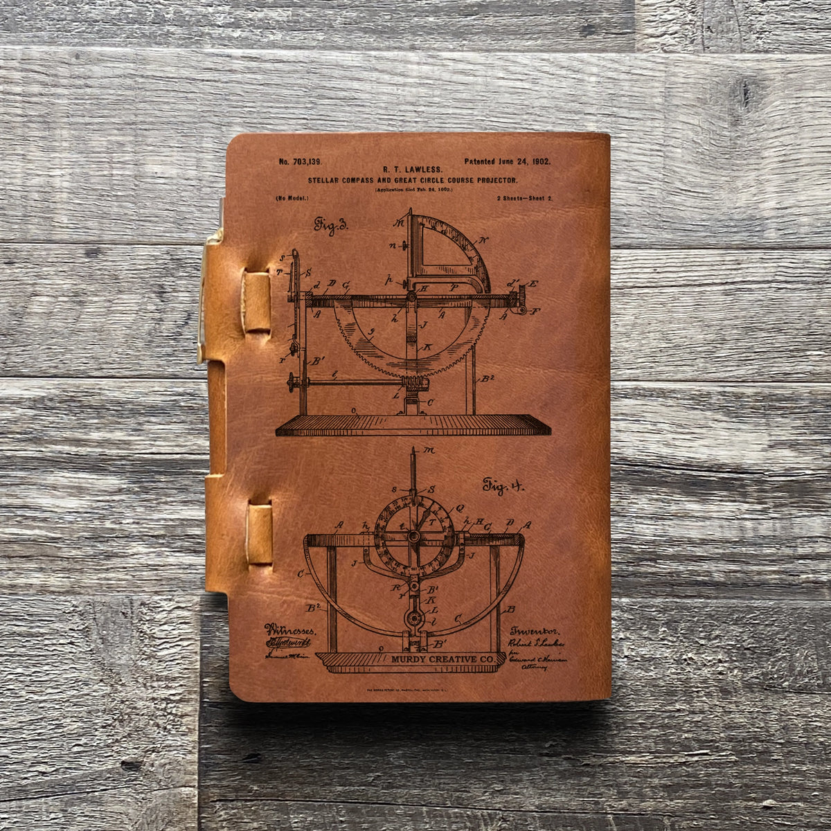 Compass - Engraving Design - Refillable Leather Journals