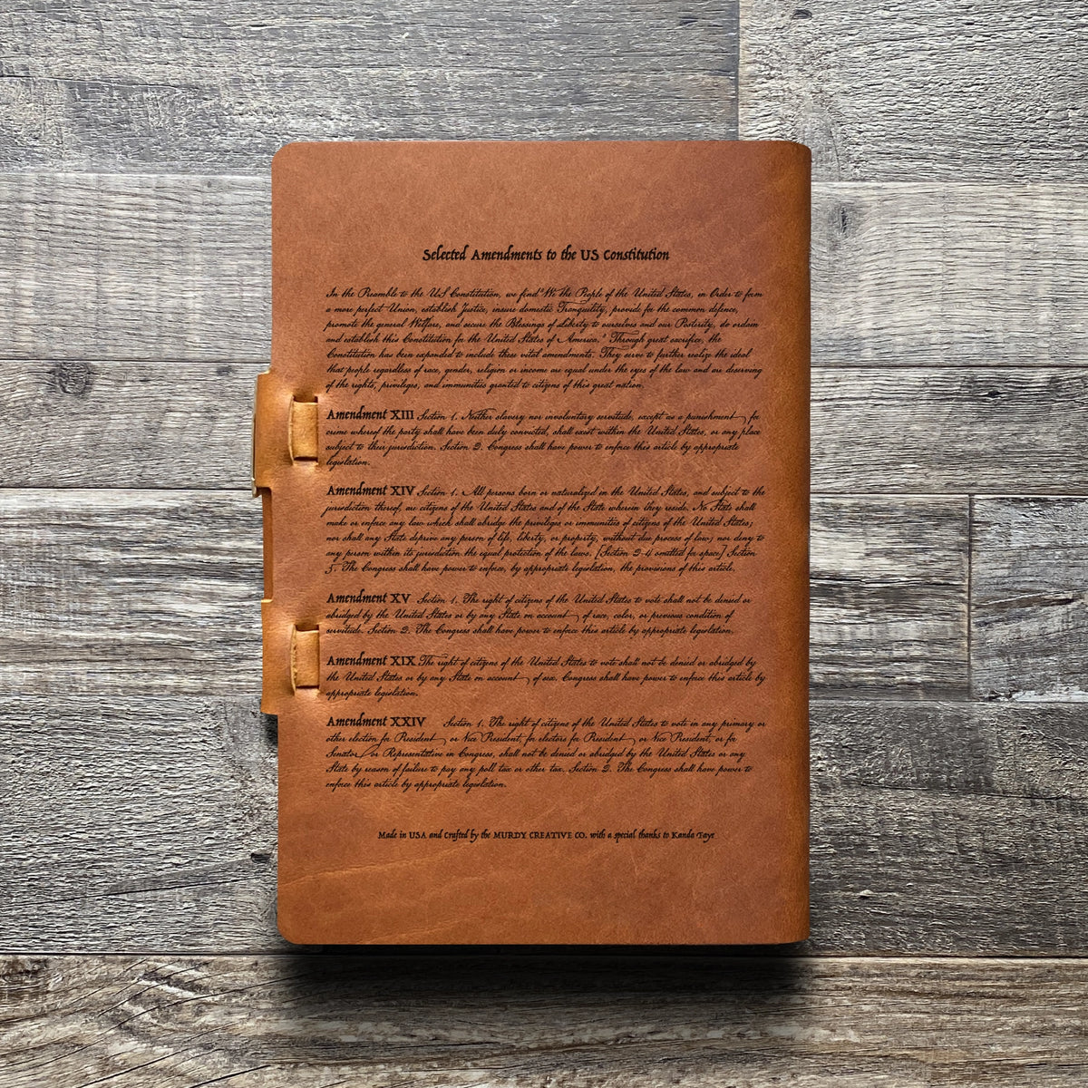 Constitution - Engraving Design - Refillable Leather Journals