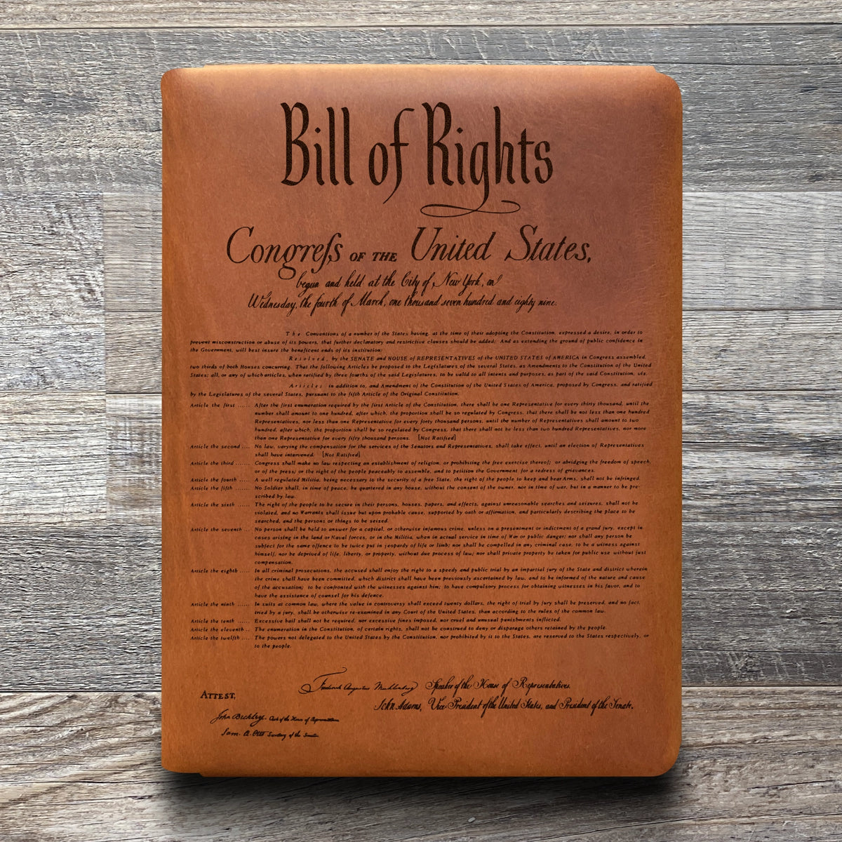 Constitution - Engraving Design - Refillable Leather Folios