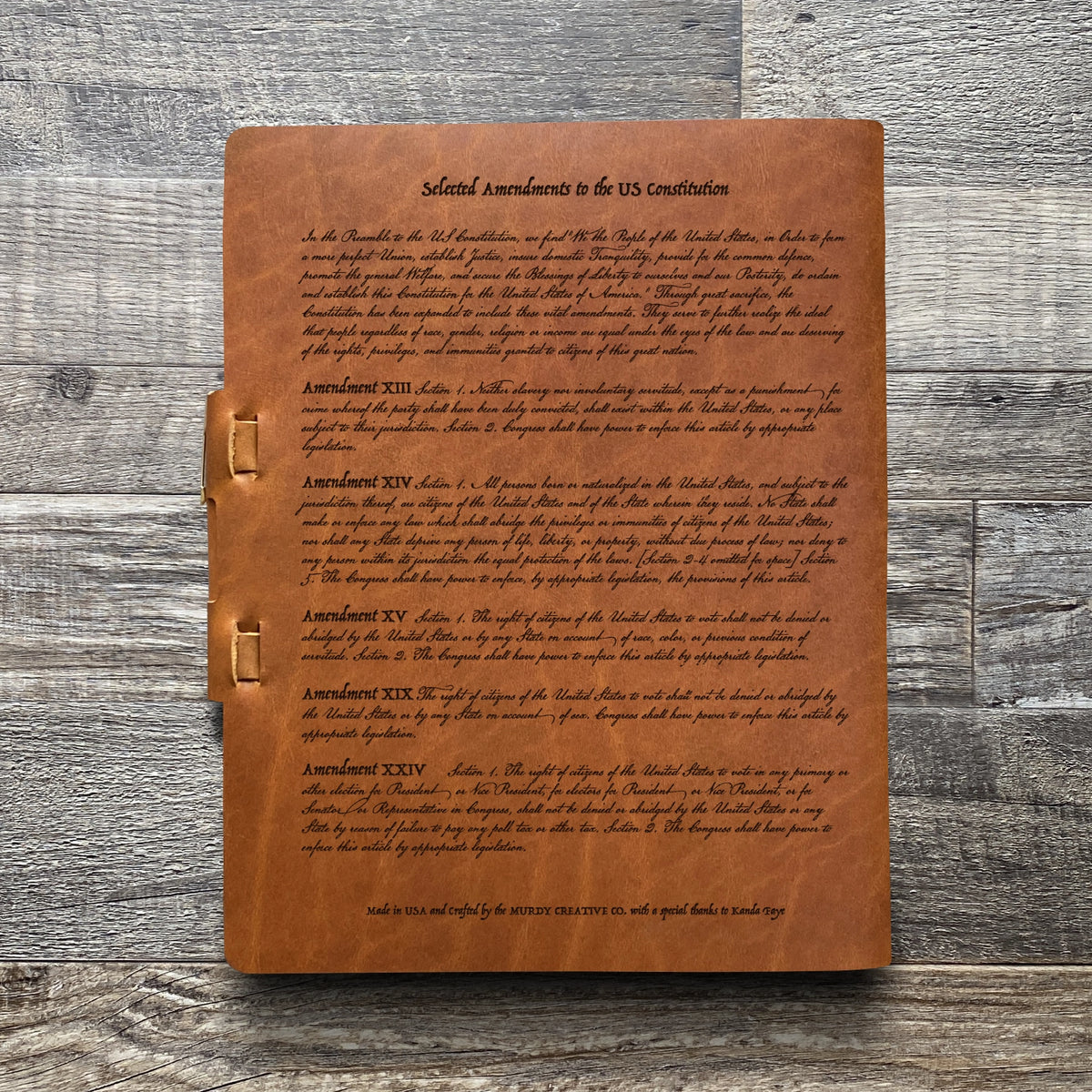 Constitution - Engraving Design - Refillable Leather Journals