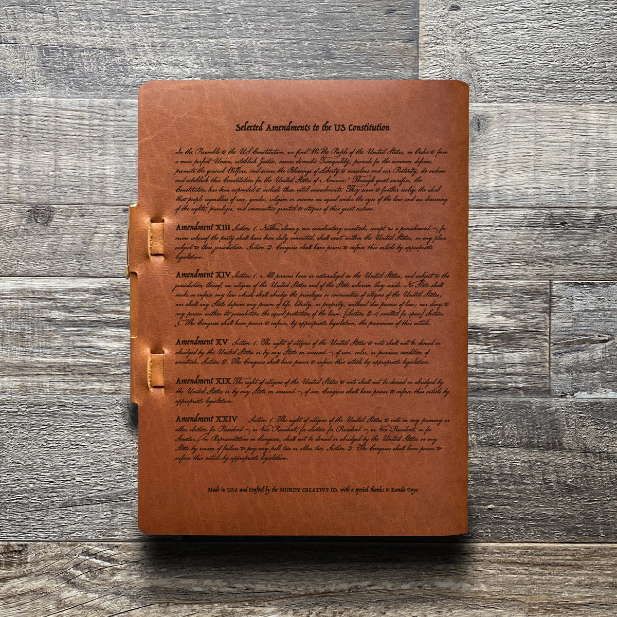 Constitution - Engraving Design - Refillable Leather Journals