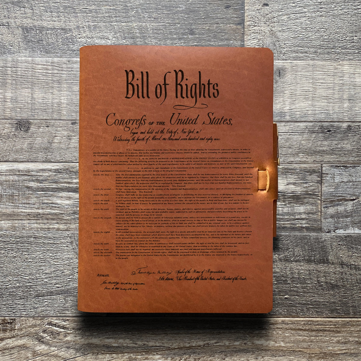 Constitution - Engraving Design - Refillable Leather Journals