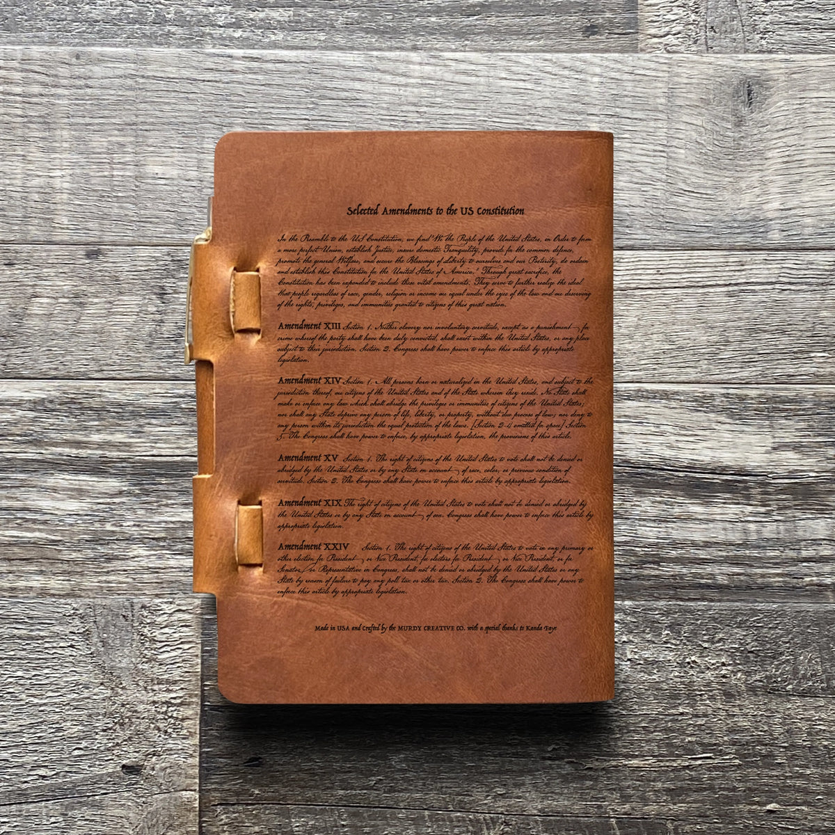 Constitution - Engraving Design - Refillable Leather Journals