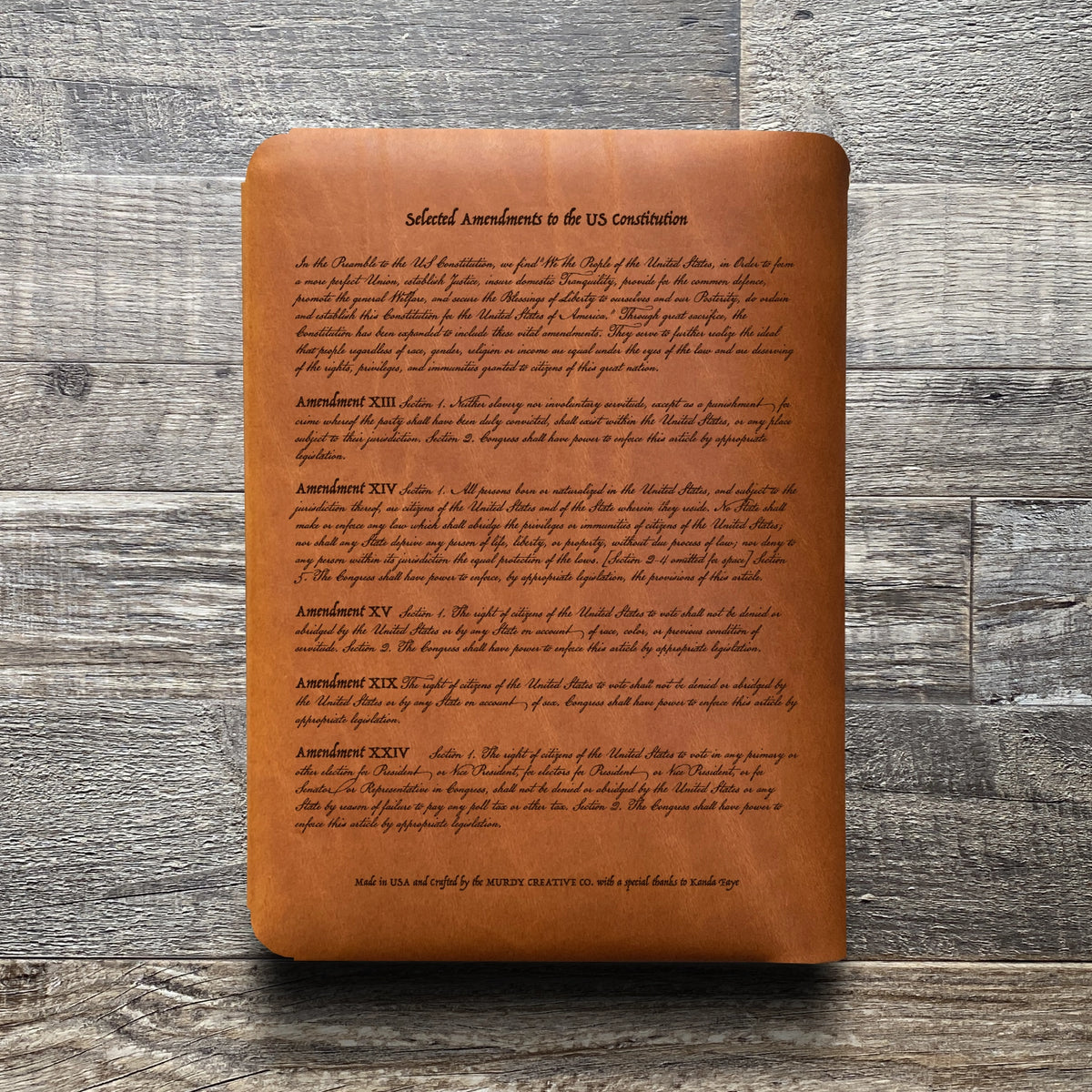 Constitution - Engraving Design - Refillable Leather Folios
