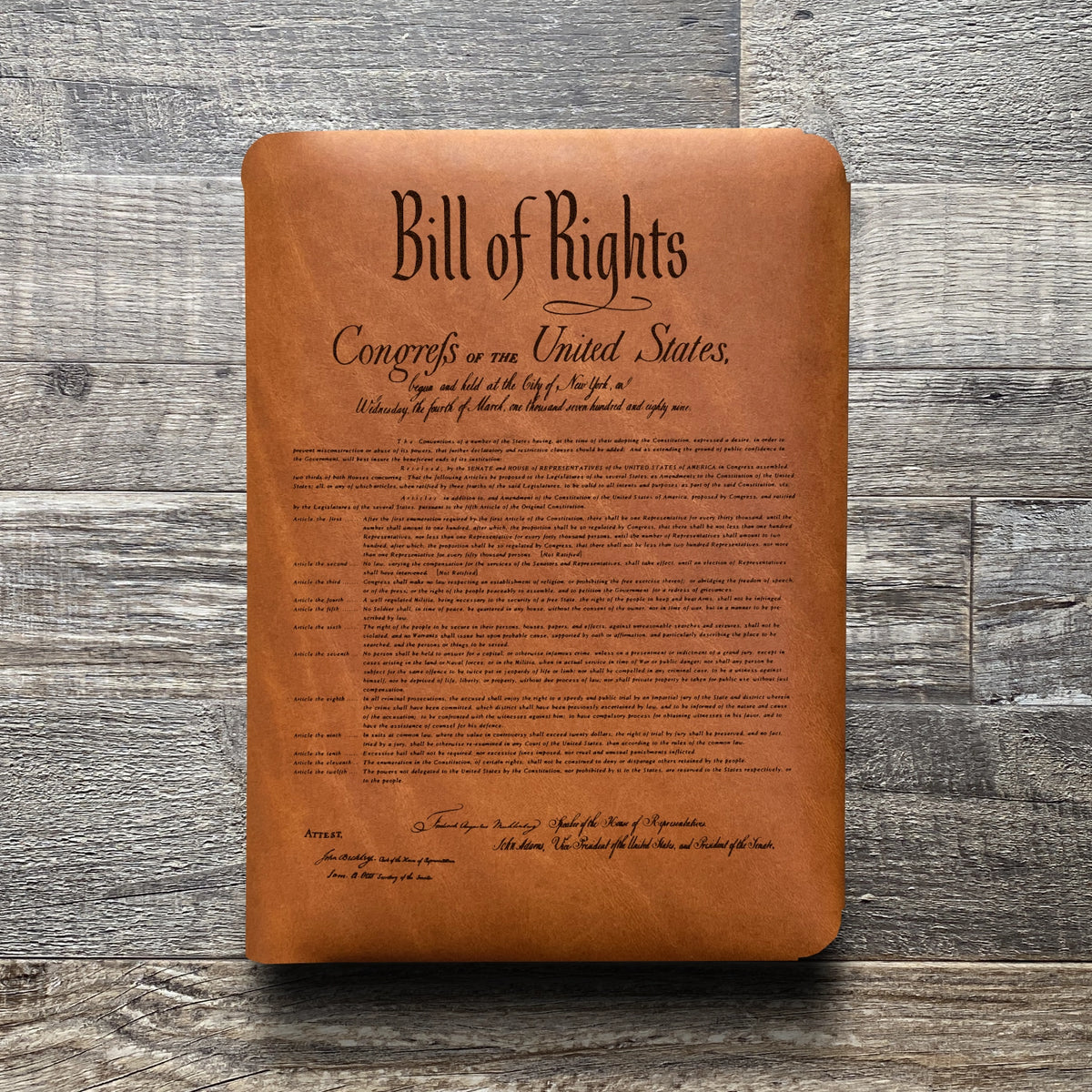 Constitution - Engraving Design - Refillable Leather Folios
