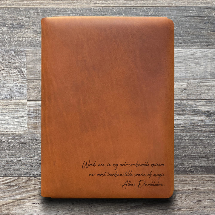 Dumbledore - Handwriting - Pre-Engraved - Refillable Leather Folios