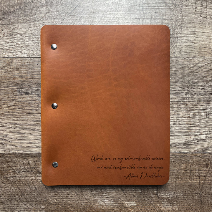 Dumbledore - Handwriting - Pre-Engraved - Refillable Leather Binders