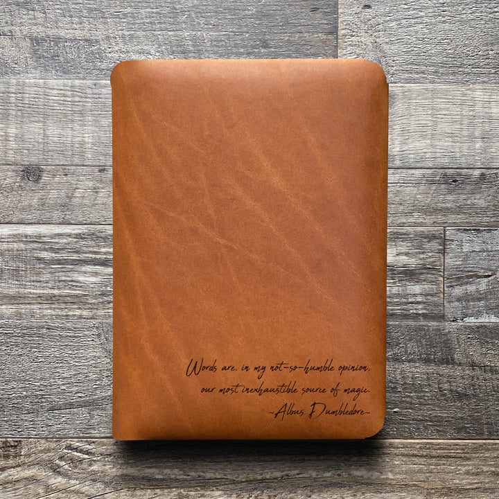 Dumbledore - Handwriting - Pre-Engraved - Refillable Leather Folios