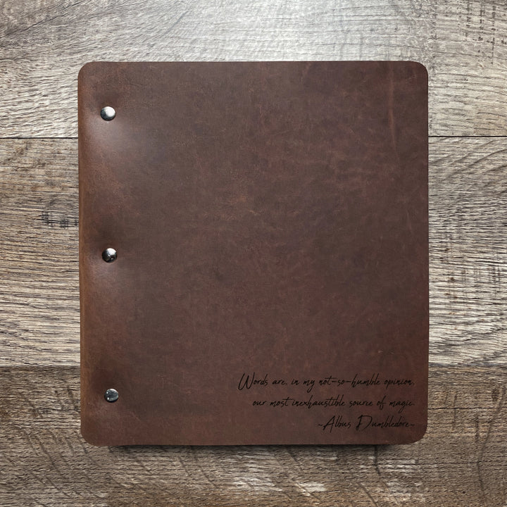 Dumbledore - Handwriting - Pre-Engraved - Refillable Leather Binders