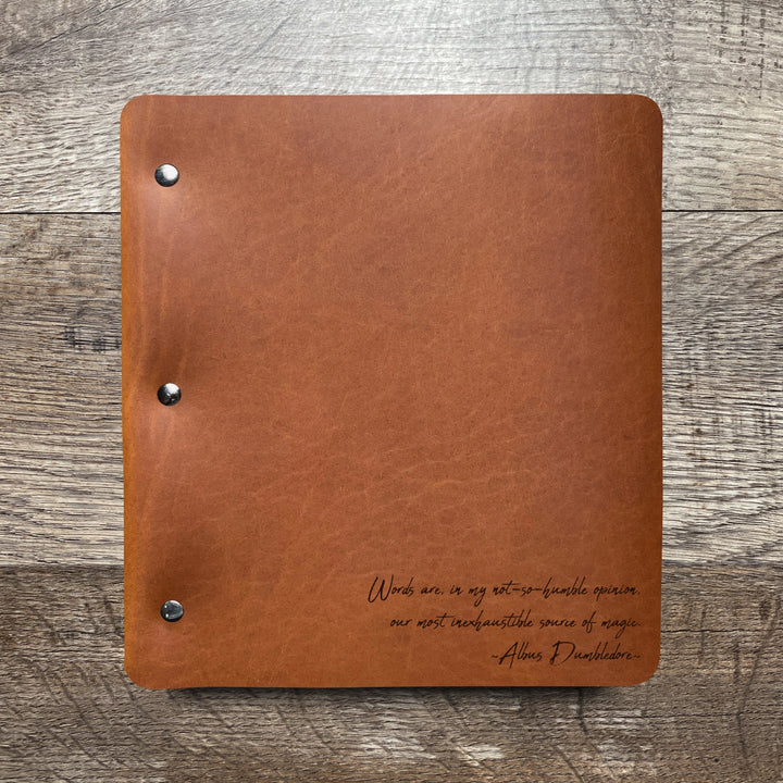 Dumbledore - Handwriting - Pre-Engraved - Refillable Leather Binders
