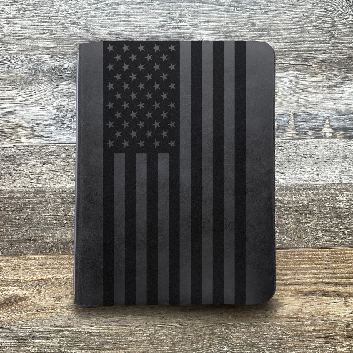 American Flag - Large - Engraving Design - Refillable Leather Covers