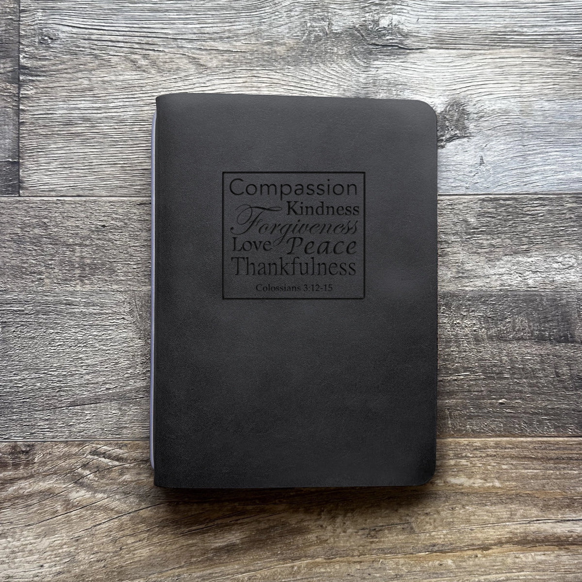 Colossians 3:12-15 - Engraving Design - Refillable Leather Covers