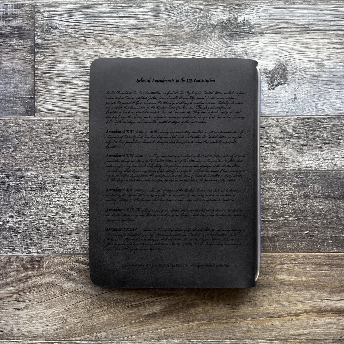 Constitution - Engraving Design - Refillable Leather Covers