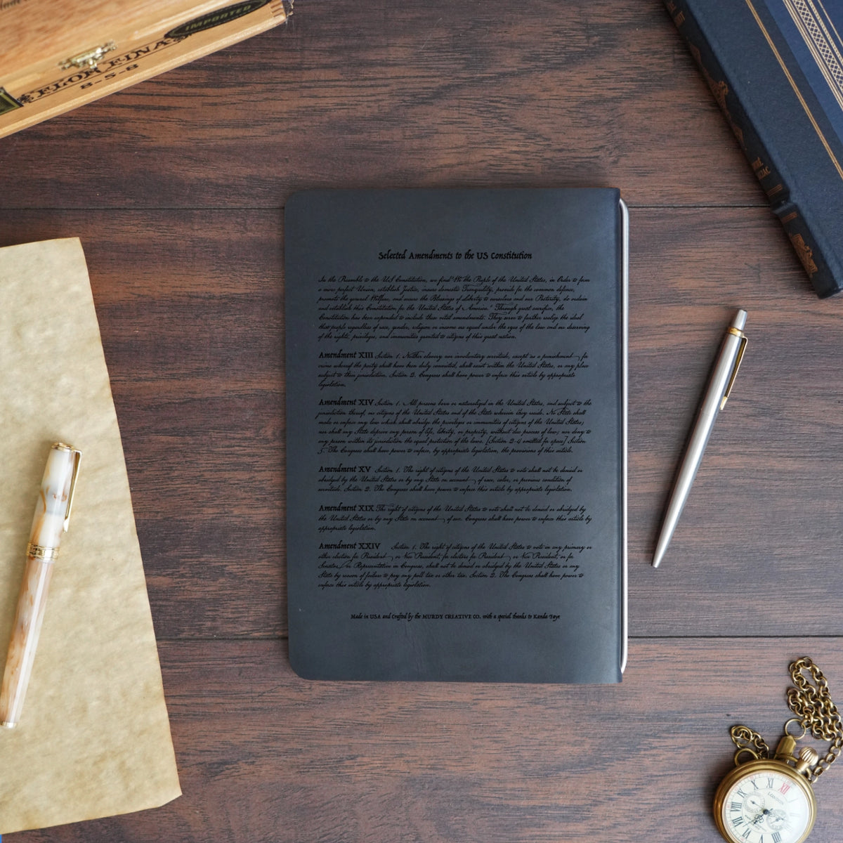 Constitution - Engraving Design - Refillable Leather Covers