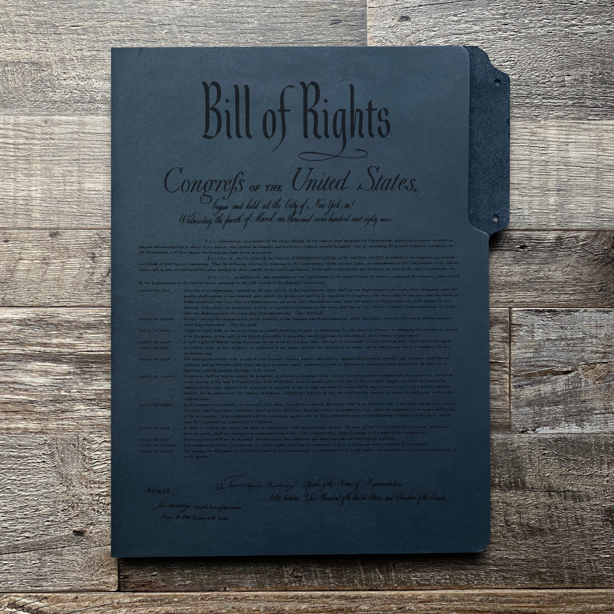 Constitution - Engraving Design - Leather File Folder