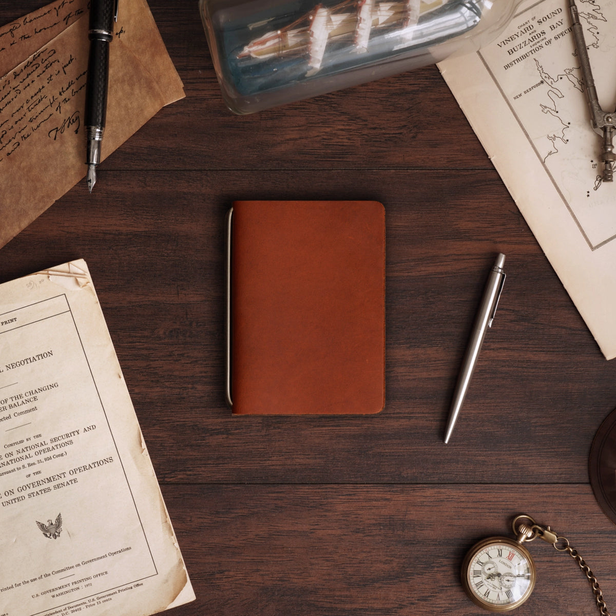 Passport Cut - Refillable Leather Cover