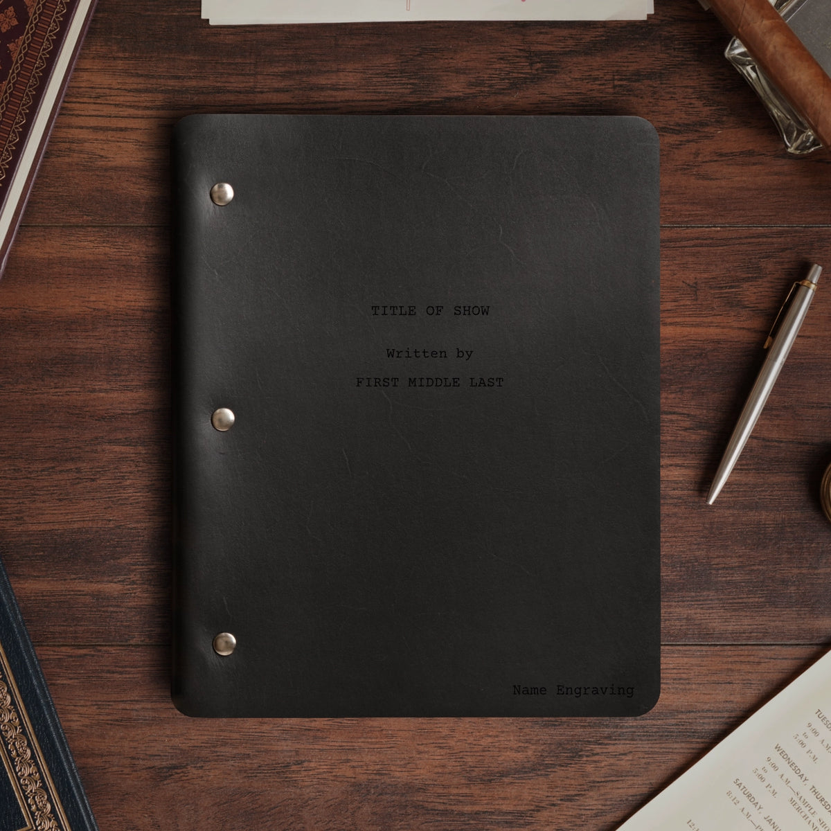 Script Cut - Refillable Leather Binder